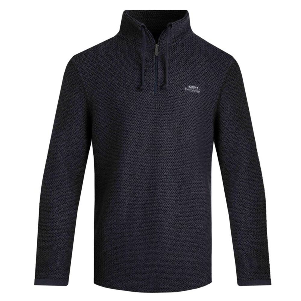 Weird Fish Mens Cruiser Macaroni Quarter Zip Pullover / Navy